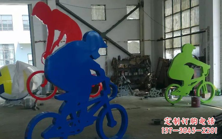 安徽不锈钢骑自行车的运动雕塑