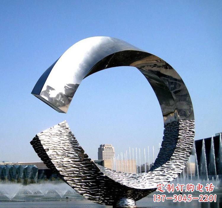 安徽不锈钢水景圆环雕塑艺术与美的结合