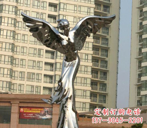安徽不锈钢天使雕塑传递温暖的祝福