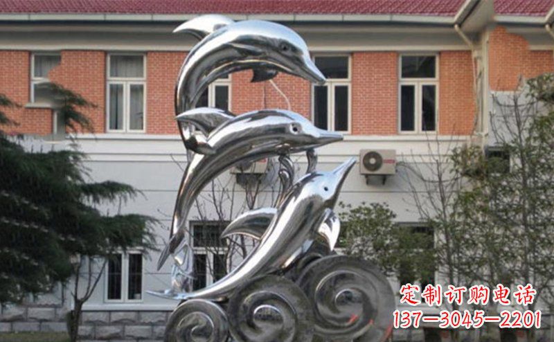 安徽不锈钢跳跃海豚雕塑