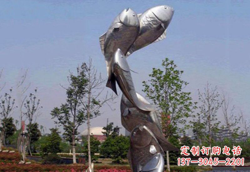 安徽不锈钢跳跃的鲤鱼雕塑