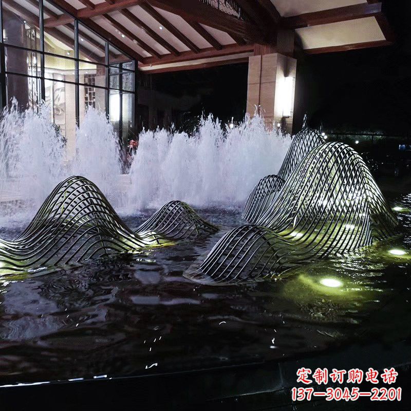 安徽不锈钢铁艺水景假山精美雕塑艺术