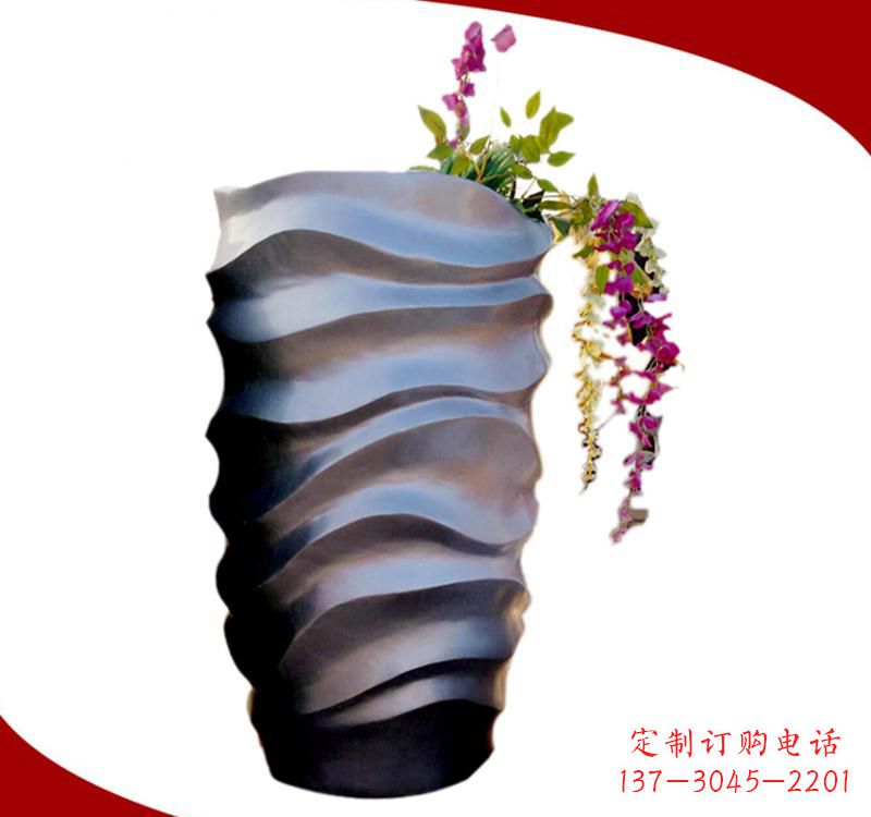 安徽不锈钢校园景观花盆雕塑美化校园环境