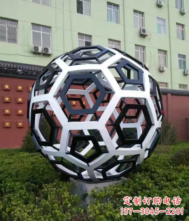 安徽不锈钢足球雕塑缔造校园新风貌