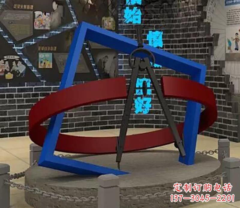 安徽不锈钢圆规雕塑实现景观美化的艺术之作