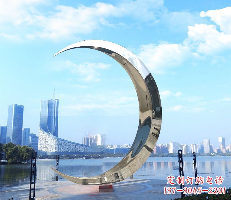 安徽不锈钢月亮雕塑象征着美丽的月亮