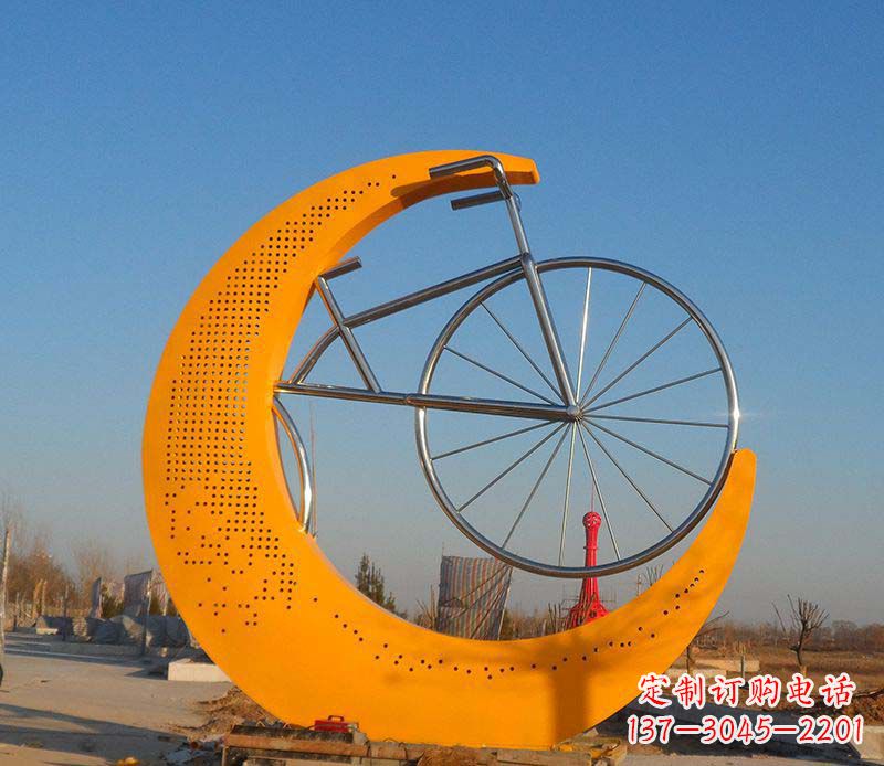 安徽不锈钢自行车雕塑一次性看到的艺术经典