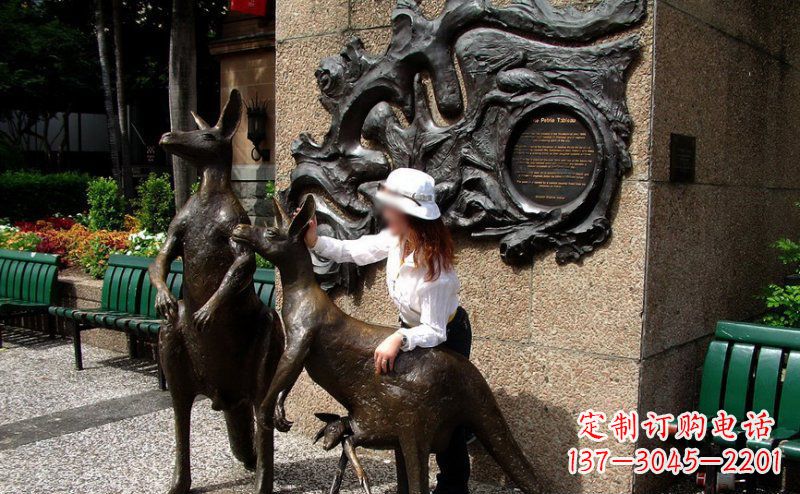 安徽袋鼠雕塑——装点步行街的美丽风景