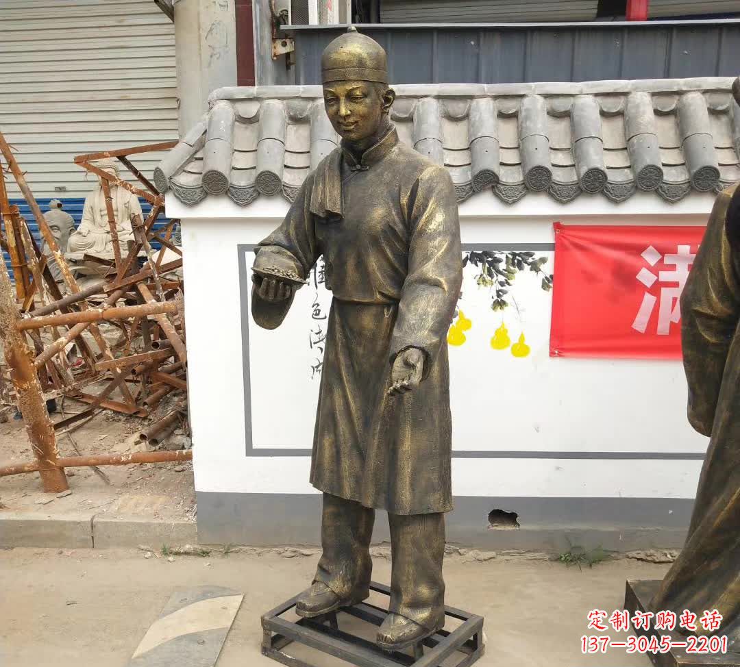 安徽传承百年店小二铜雕