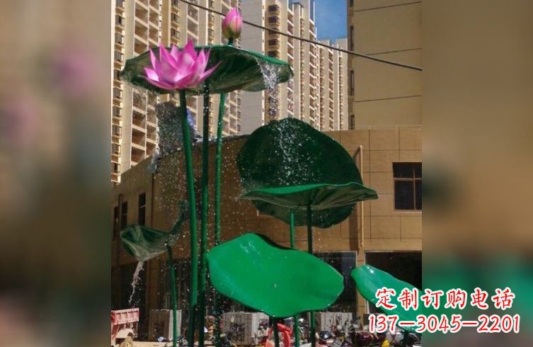 安徽彩色不锈钢荷花雕塑美丽而富有寓意