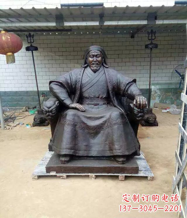 安徽成吉思汗铜雕古代伟人雕塑