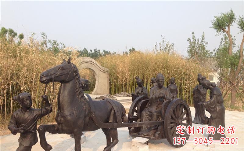 安徽城市公园的马车雕塑