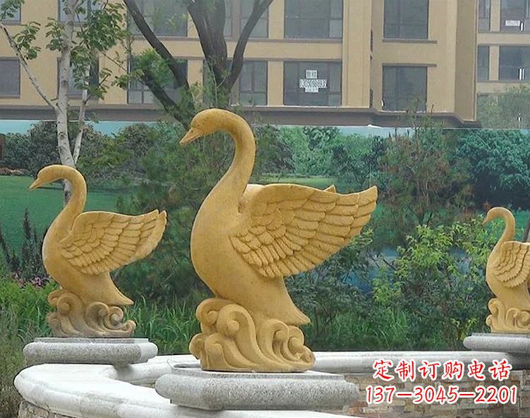安徽天鹅雕塑美丽的园林装饰