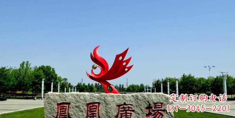 安徽不锈钢凤凰雕塑奔放优雅的艺术之作