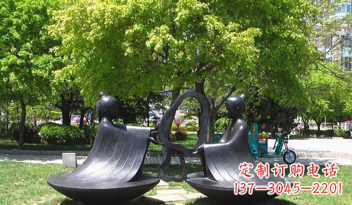 安徽抽象孔融让梨校园景观铜雕