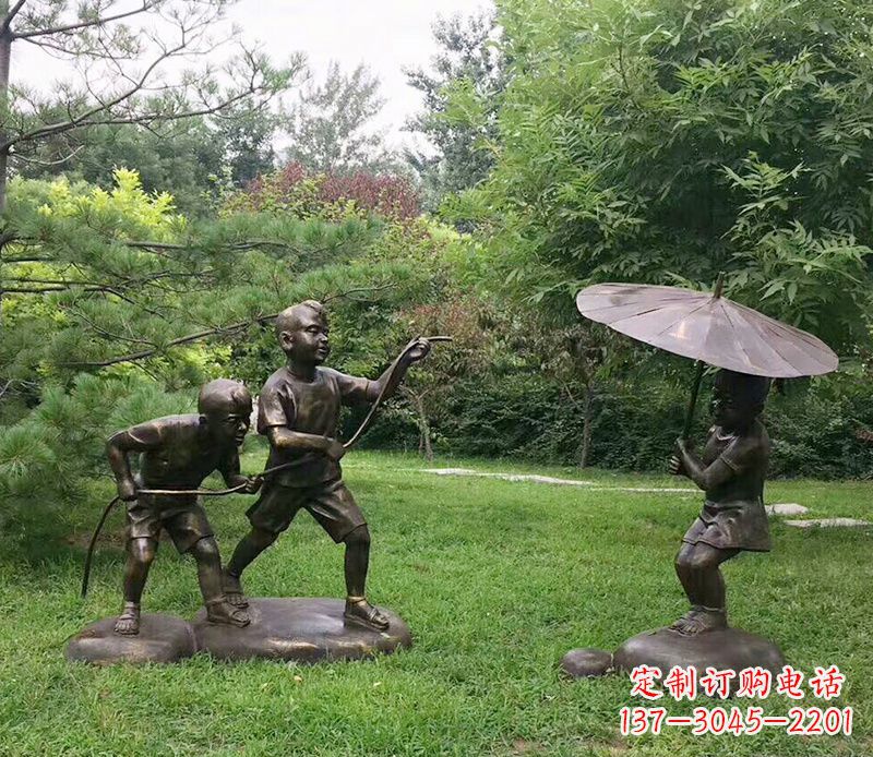 安徽纪念儿童的美好时光——铜雕塑