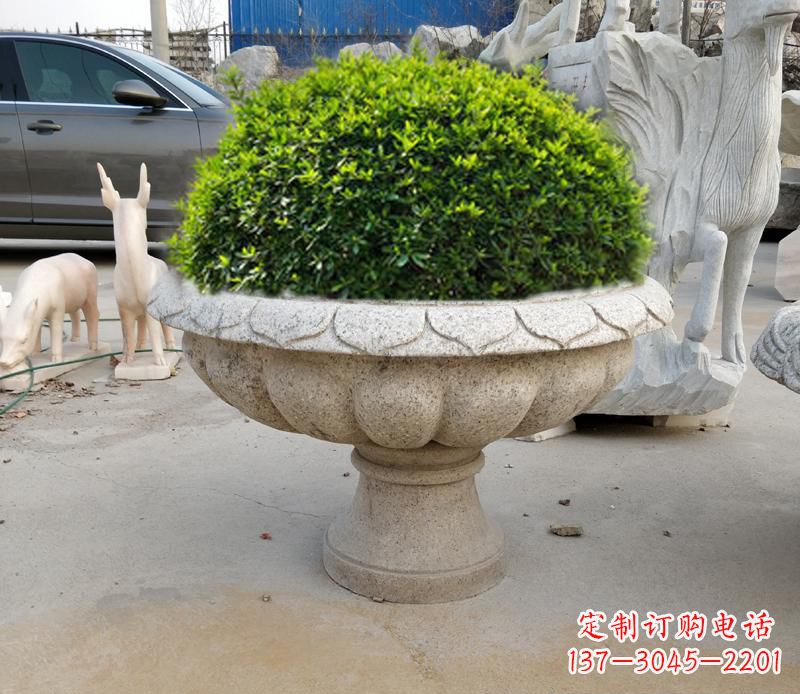 安徽优雅大理石花盆雕塑