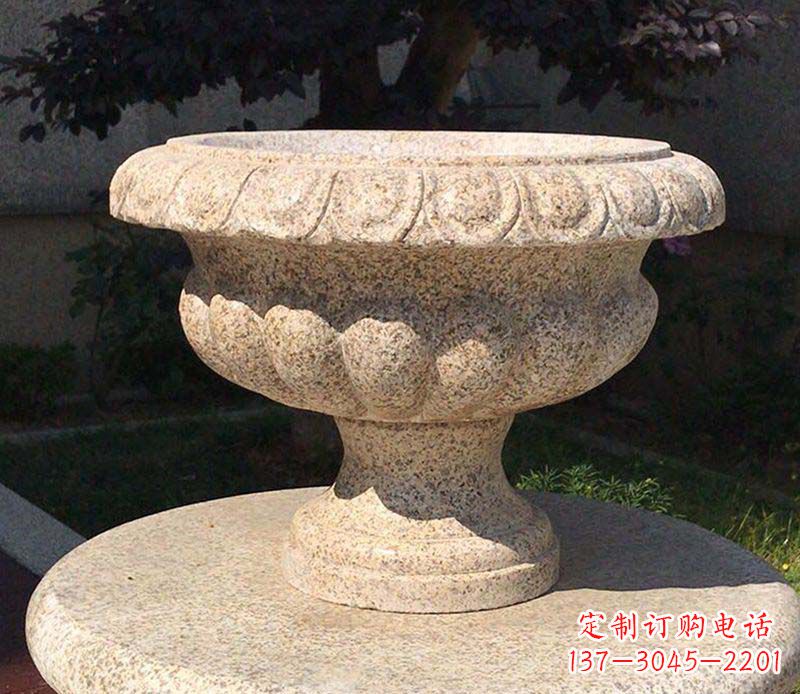 安徽大理石花钵公园花盆石雕
