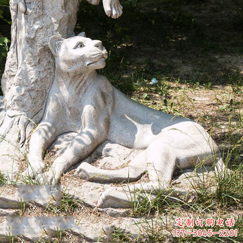 安徽风采灵动的大理石金钱豹雕塑