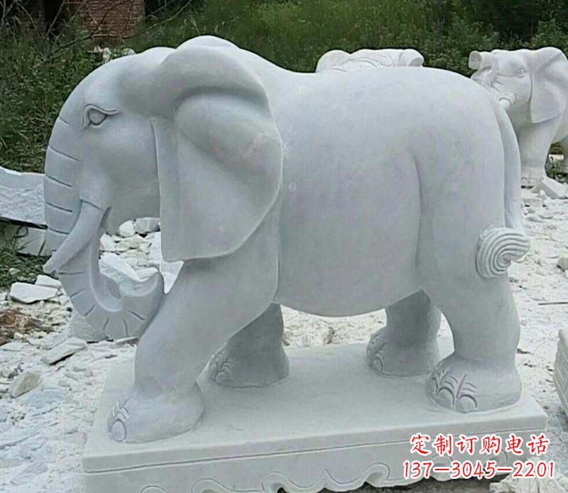 安徽精雕细琢的大理石大象雕塑