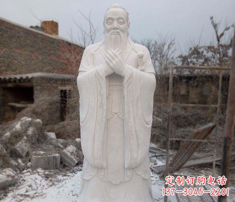 安徽大理石孔子行教像古代名人石雕