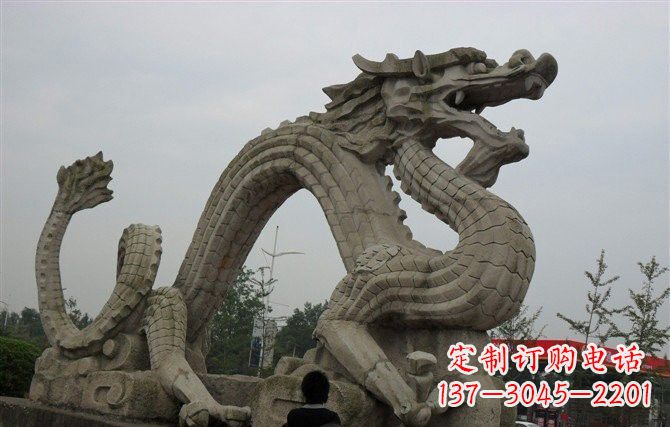 安徽大理石龙雕塑，象征着力量与尊贵