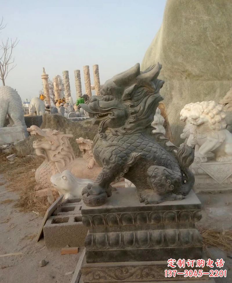 安徽新中式麒麟雕塑,精美细腻,艺术品级别