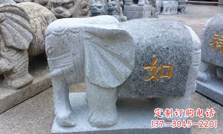 安徽精美大理石石象雕塑