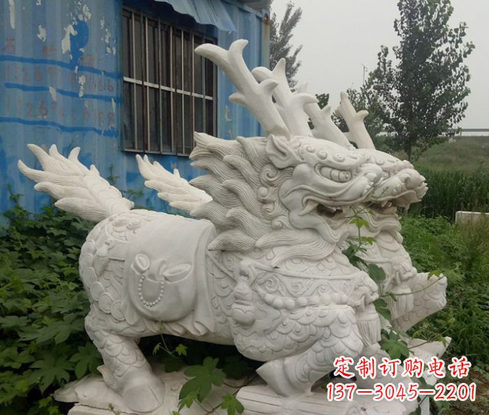 安徽精美的大理石麒麟雕塑