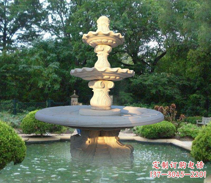 安徽大理石三层喷泉雕塑