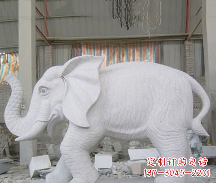 安徽象征财富的大理石招财大象雕塑
