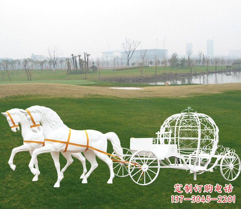 安徽大型欧式马车动物玻璃钢雕塑