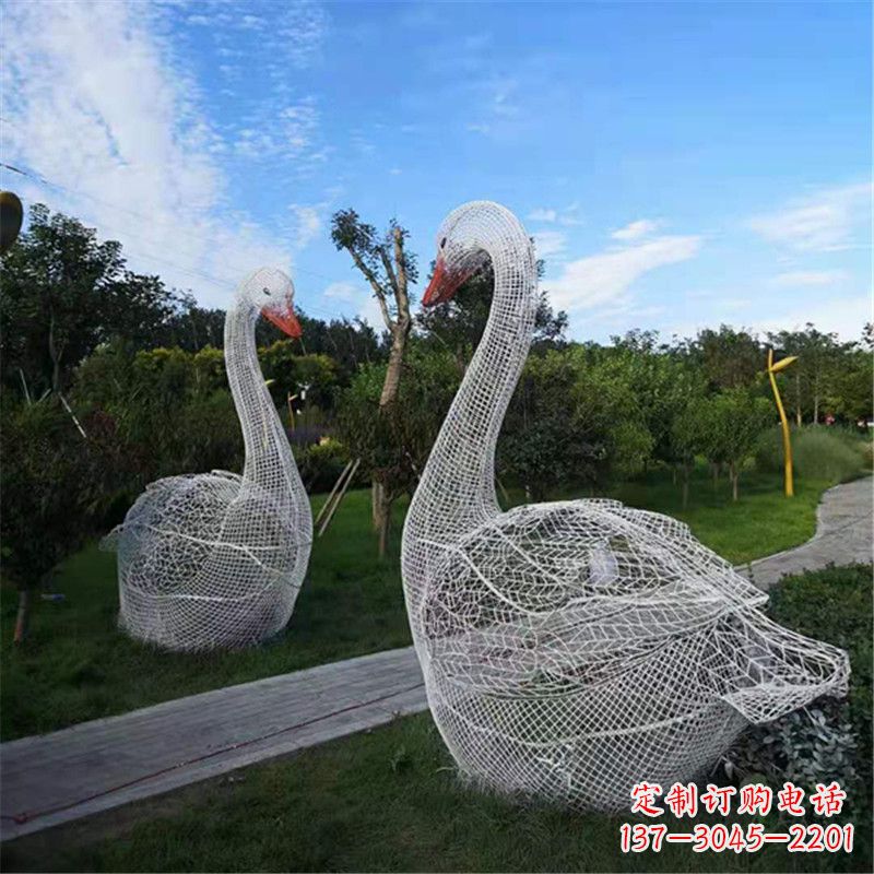 安徽梦幻般的大型网格天鹅景观动物雕塑