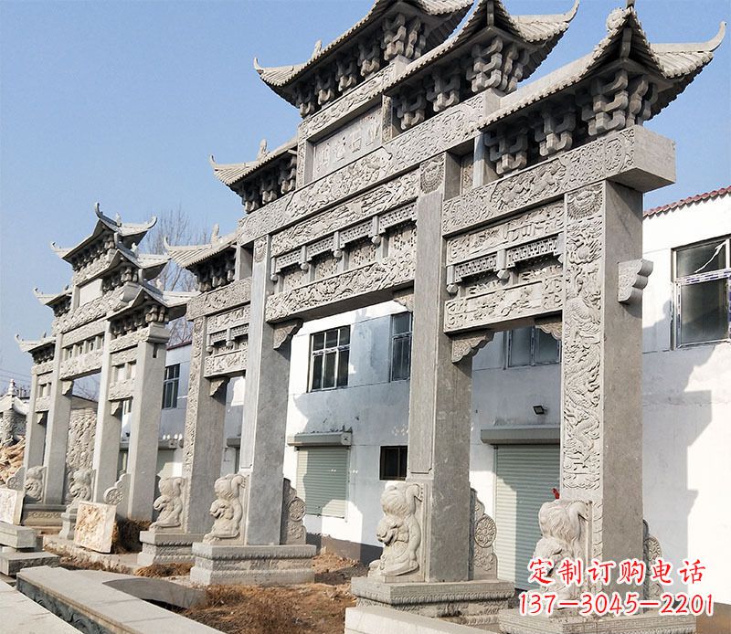 安徽五门仿古牌坊石雕