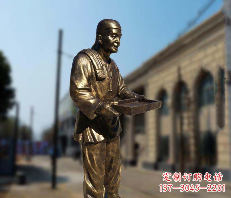 安徽店小二人物铜雕1