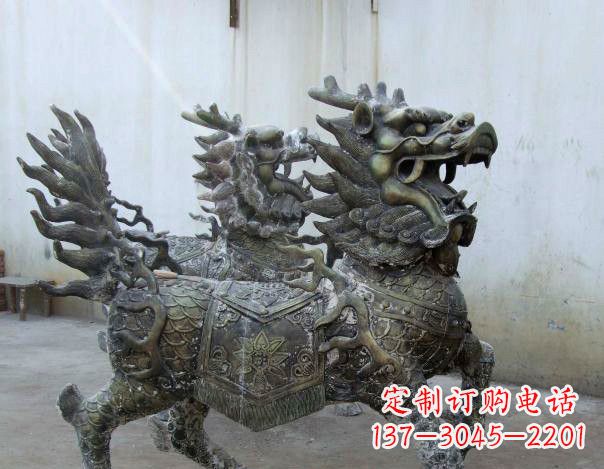 安徽精致手工铜麒麟雕塑