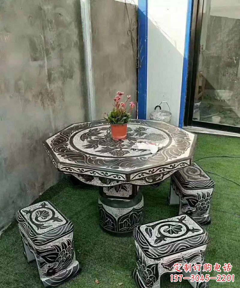 安徽多边形石头桌凳雕塑