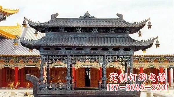 安徽方形寺庙香炉铜雕塑