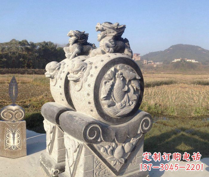 安徽仿古抱鼓石门墩雕塑