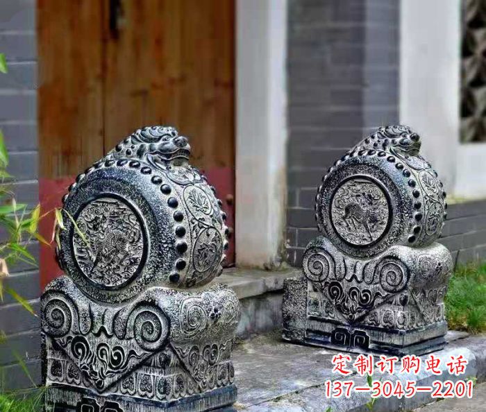 安徽精美仿古抱鼓石门墩雕塑