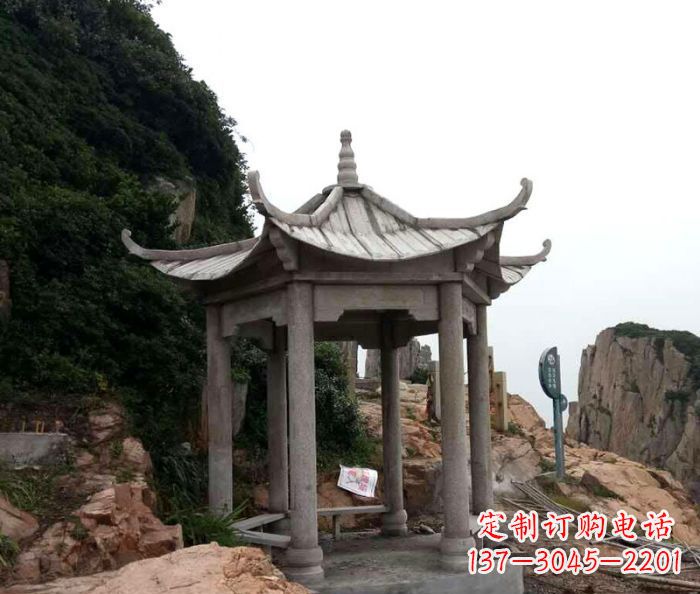 安徽仿古六角凉亭石雕 (7)