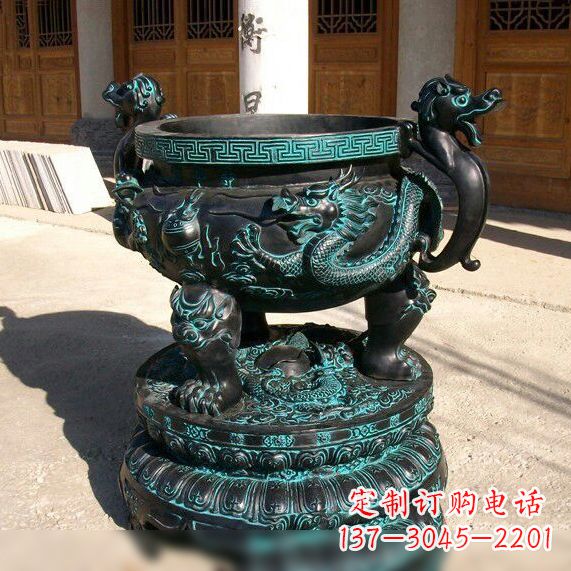 安徽仿古龙纹鼎青铜器