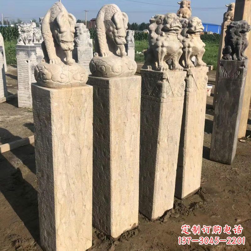 安徽仿古麒麟貔貅栓马柱