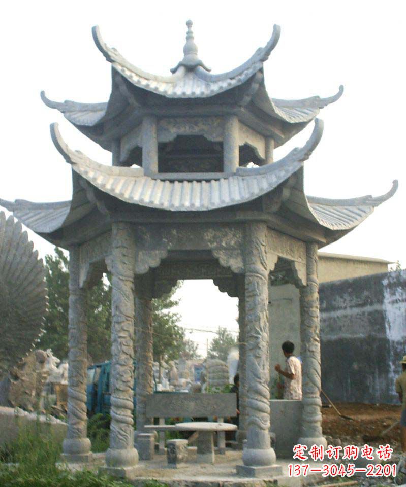 安徽传统工艺石雕凉亭，精美细致，给你温馨家园