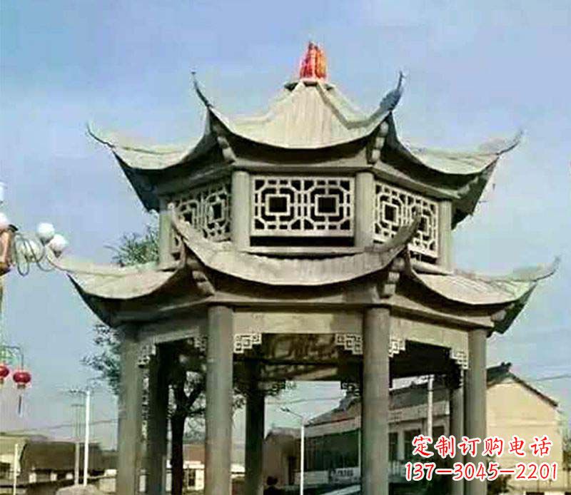 安徽仿古石凉亭石雕 (2)