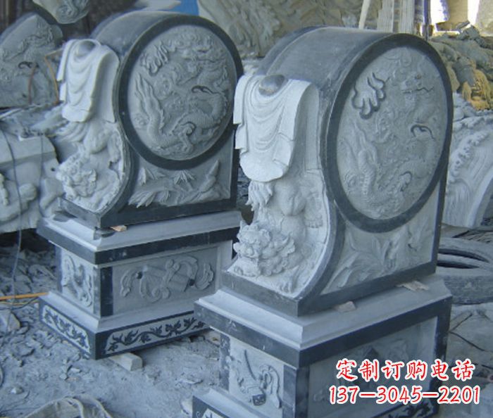 安徽仿古石门墩招财抱鼓石雕塑