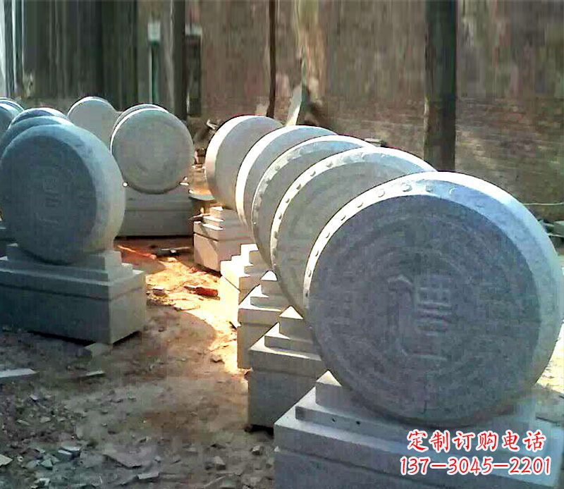 安徽仿古石门墩招财抱鼓石雕