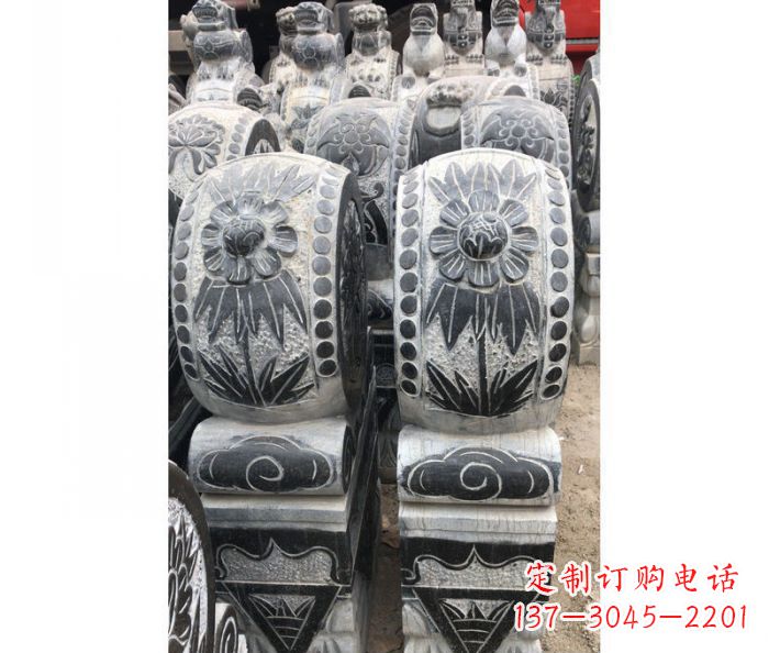 安徽仿古石门墩镇宅抱鼓石雕塑