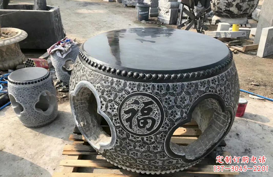 安徽中领雕塑 | 精美仿古石桌凳雕塑