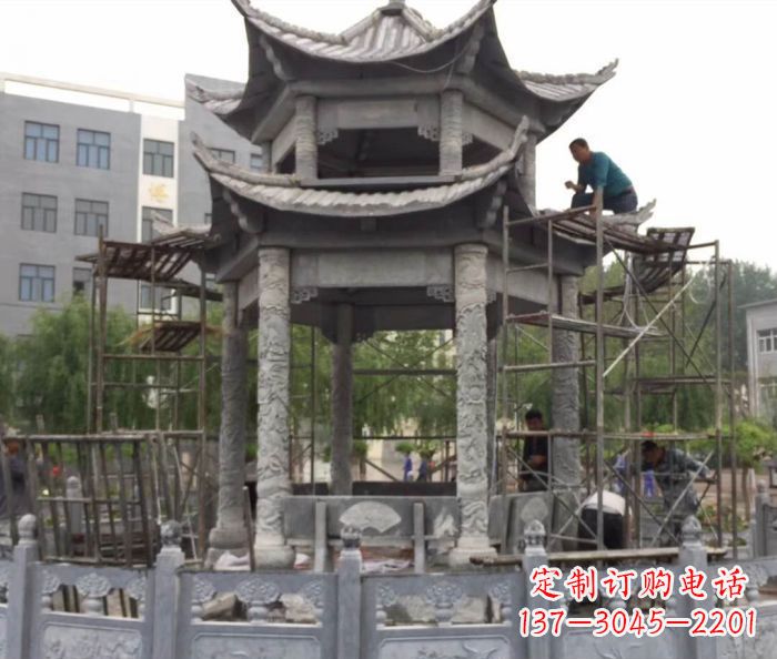 安徽仿古双层石雕凉亭